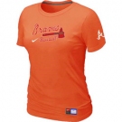 Women MLB Atlanta Braves Nike Orange Short Sleeve Practice T-Shirt