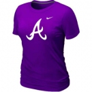 Women MLB Atlanta Braves Purple Nike Blended T-Shirt