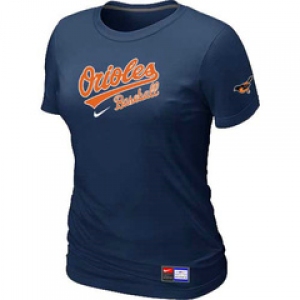 Women MLB Baltimore Orioles Nike D.Blue Short Sleeve Practice T-Shirt