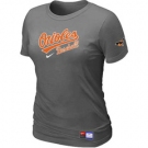 Women MLB Baltimore Orioles Nike D.Grey Short Sleeve Practice T-Shirt