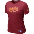 Women MLB Baltimore Orioles Nike Red Short Sleeve Practice T-Shirt