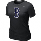 Women MLB Boston Red Sox Heathered Nike Black Blended T-Shirt