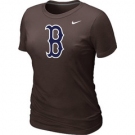 Women MLB Boston Red Sox Heathered Nike Brown Blended T-Shirt