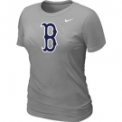 Women MLB Boston Red Sox Heathered Nike L.Grey Blended T-Shirt