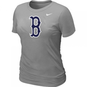 Women MLB Boston Red Sox Heathered Nike L.Grey Blended T-Shirt