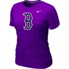 Women MLB Boston Red Sox Heathered Nike Purple Blended T-Shirt