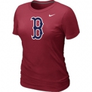 Women MLB Boston Red Sox Heathered Nike Red Blended T-Shirt