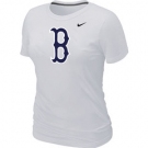 Women MLB Boston Red Sox Heathered Nike White Blended T-Shirt