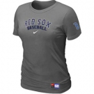 Women MLB Boston Red Sox Nike D.Grey Short Sleeve Practice T-Shirt