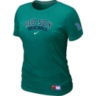 Women MLB Boston Red Sox Nike L.Green Short Sleeve Practice T-Shirt