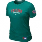 Women MLB Chicago Cubs Nike L.Green Short Sleeve Practice T-Shirt