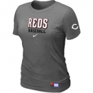 Women MLB Cincinnati Reds Nike D.Grey Short Sleeve Practice T-Shirt