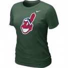 Women MLB Cleveland Indians Heathered Nike D.Green Blended T-Shirt