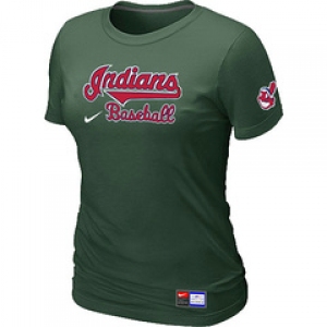 Women MLB Cleveland Indians Nike D.Green Short Sleeve Practice T-Shirt