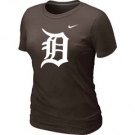 Women MLB Detroit Tigers Heathered Nike Brown Blended T-Shirt