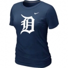 Women MLB Detroit Tigers Heathered Nike D.Blue Blended T-Shirt