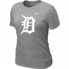 Women MLB Detroit Tigers Heathered Nike L.Grey Blended T-Shirt