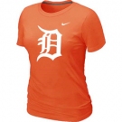 Women MLB Detroit Tigers Heathered Nike Orange Blended T-Shirt