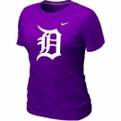 Women MLB Detroit Tigers Heathered Nike Purple Blended T-Shir