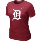 Women MLB Detroit Tigers Heathered Nike Red Blended T-Shirt