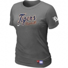 Women MLB Detroit Tigers Nike D.Grey Short Sleeve Practice T-Shirt