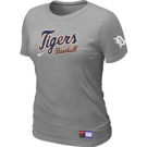 Women MLB Detroit Tigers Nike L.Grey Short Sleeve Practice T-Shirt