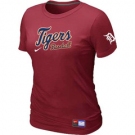 Women MLB Detroit Tigers Nike Red Short Sleeve Practice T-Shirt