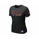 Women MLB Houston Astros Black Nike Short Sleeve Practice T-Shirt