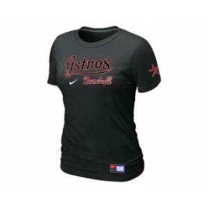Women MLB Houston Astros Black Nike Short Sleeve Practice T-Shirt