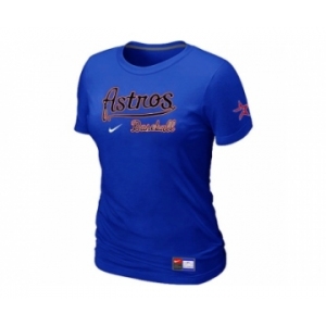 Women MLB Houston Astros Blue Nike Short Sleeve Practice T-Shirt