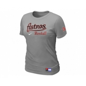 Women MLB Houston Astros L.Grey Nike Short Sleeve Practice T-Shirt