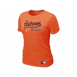 Women MLB Houston Astros Orange Nike Short Sleeve Practice T-Shirt