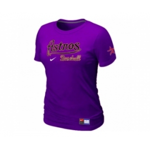 Women MLB Houston Astros Purple Nike Short Sleeve Practice T-Shirt