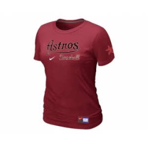 Women MLB Houston Astros Red Nike Short Sleeve Practice T-Shirt