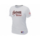 Women MLB Houston Astros White Nike Short Sleeve Practice T-Shirt