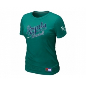 Women MLB Kansas City Royals L.Green Nike Short Sleeve Practice T-Shirt