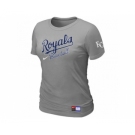 Women MLB Kansas City Royals L.Grey Nike Short Sleeve Practice T-Shirt