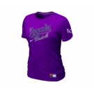 Women MLB Kansas City Royals Purple Nike Short Sleeve Practice T-Shirt