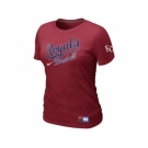 Women MLB Kansas City Royals Red Nike Short Sleeve Practice T-Shirt