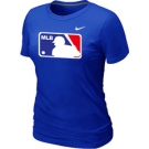 Women MLB Logo Heathered Nike Blue Blended T-Shirt