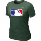 Women MLB Logo Heathered Nike D.Green Blended T-Shirt