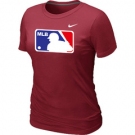 Women MLB Logo Heathered Nike Red Blended T-Shirt