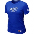 Women MLB Los Angeles Dodgers Nike Blue Short Sleeve Practice T-Shirt