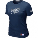 Women MLB Los Angeles Dodgers Nike D.Blue Short Sleeve Practice T-Shirt