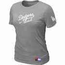 Women MLB Los Angeles Dodgers Nike L.Grey Short Sleeve Practice T-Shirt