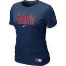 Women MLB Los Angeles of Anaheim Nike D.Blue Short Sleeve Practice T-Shirt