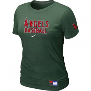 Women MLB Los Angeles of Anaheim Nike D.Green Short Sleeve Practice T-Shirt