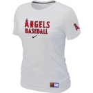 Women MLB Los Angeles of Anaheim Nike White Short Sleeve Practice T-Shirt