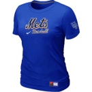 Women MLB New York Mets Nike Blue Short Sleeve Practice T-Shirt