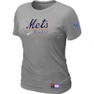 Women MLB New York Mets Nike L.Grey Short Sleeve Practice T-Shirt